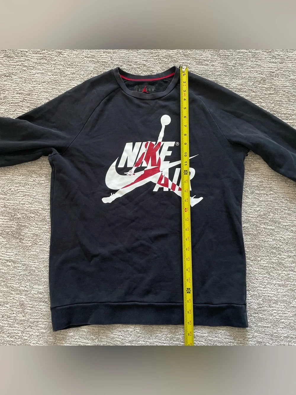 Nike Air Jordan Sweatshirt Mens M Black Crewneck Fleece Jumpman Logo Pullover